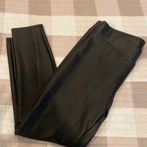 Black faux leather leggings